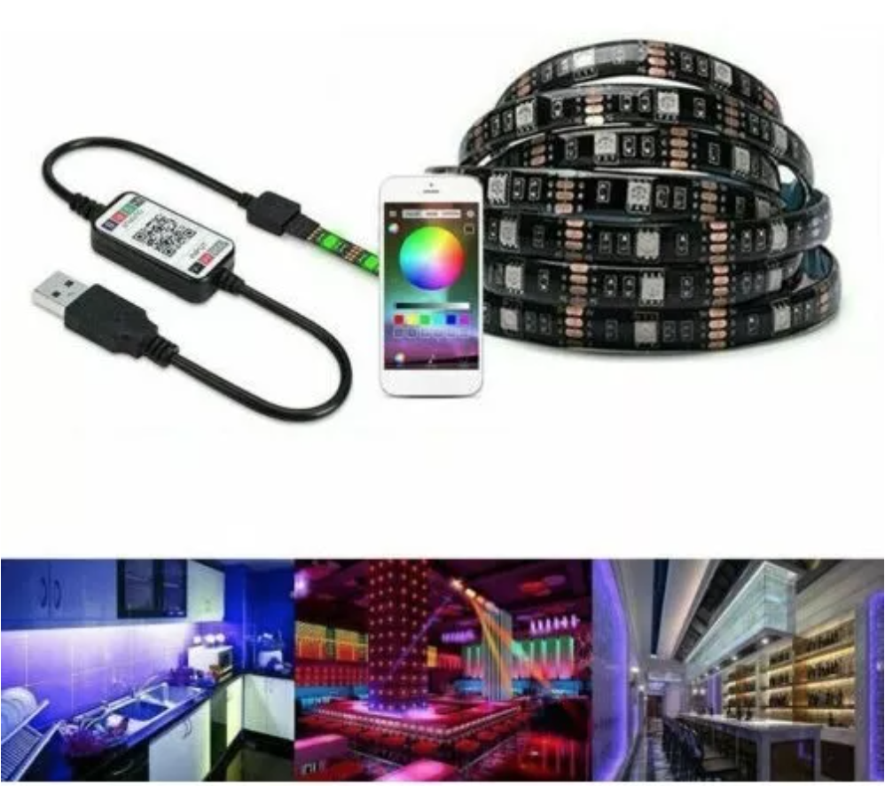 Tira Luz Led de Colores RGB 5 Mts Control Vía App