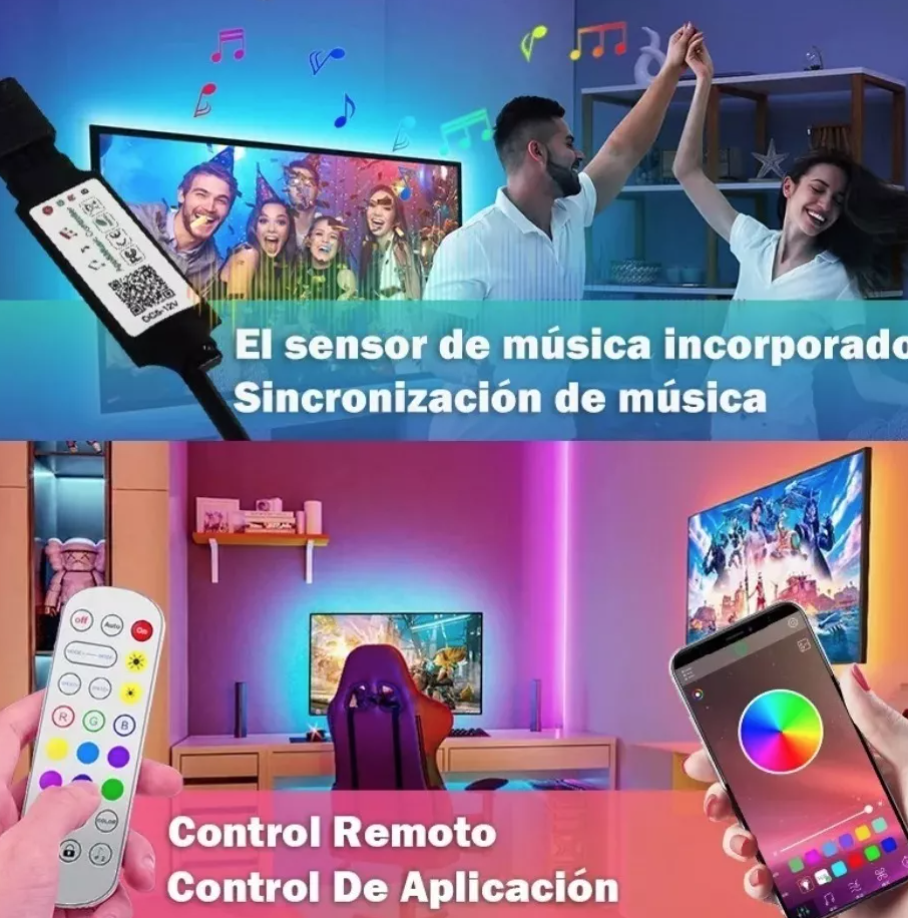 Tira Luz Led de Colores RGB 5 Mts Control Vía App