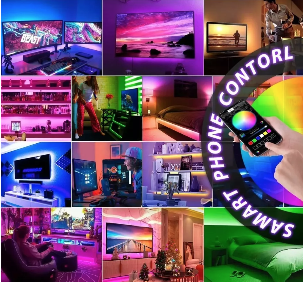 Tira Luz Led de Colores RGB 5 Mts Control Vía App