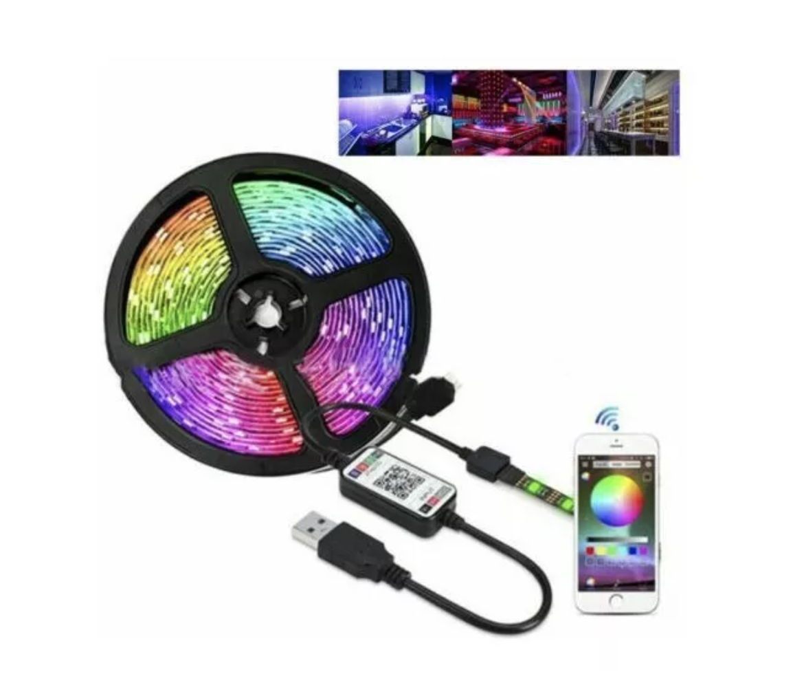 Tira Luz Led de Colores RGB 5 Mts Control Vía App