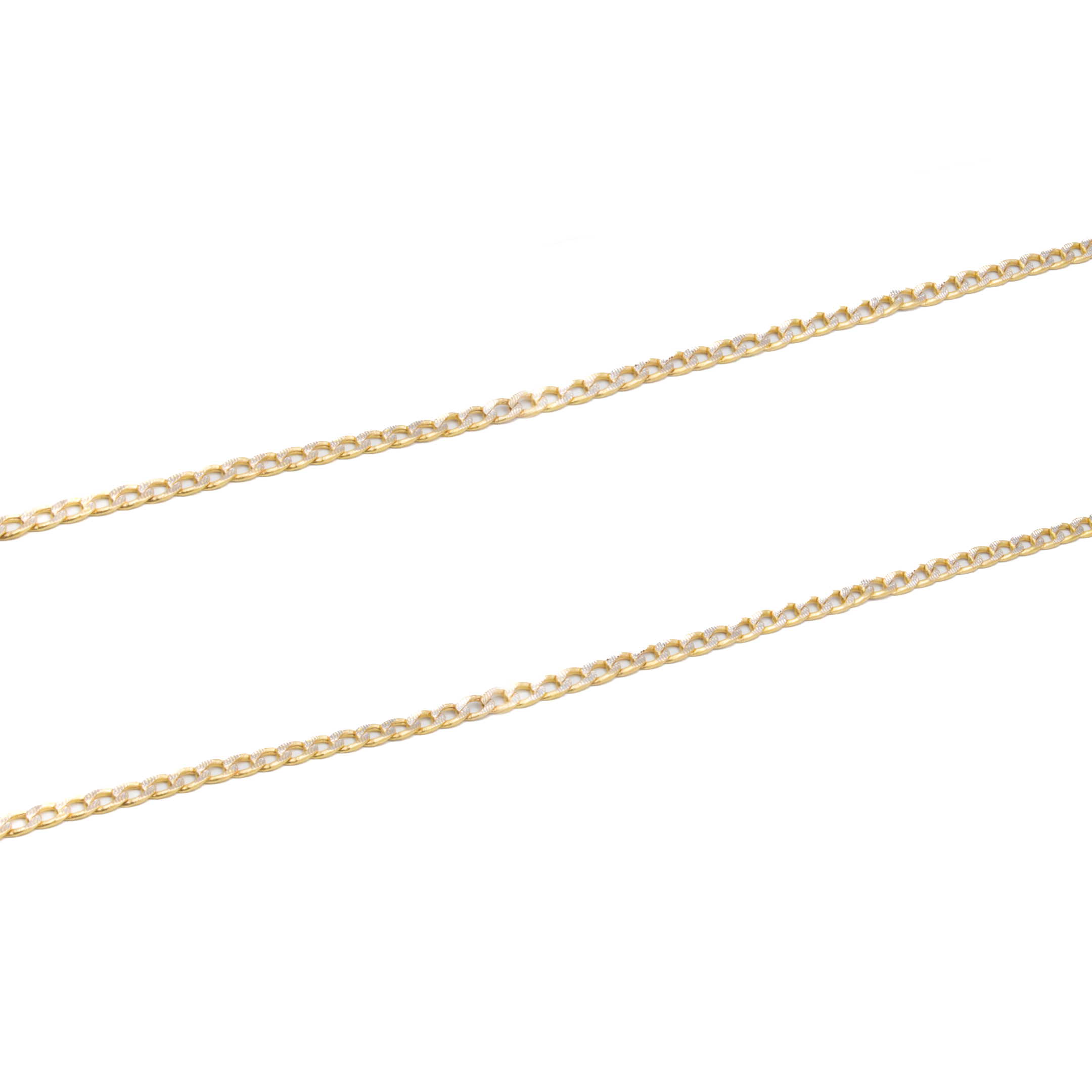 Cadena Barbada Diamantada Oro Italiano 14 Kilates.