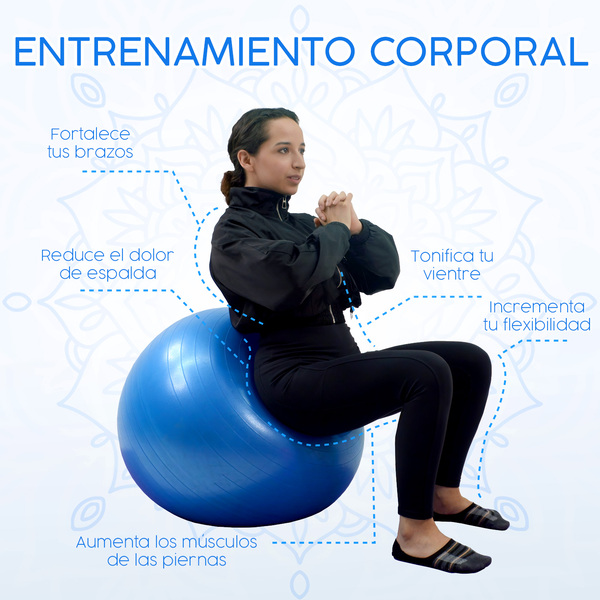 Pelota de Yoga, Pilates IDEA NUOVA Azul 65 cm