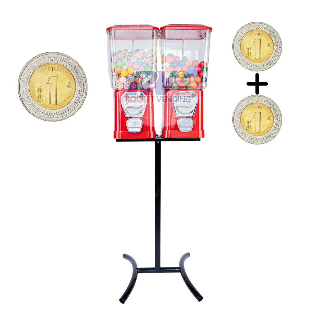 Modulo Chiclera Doble Con Base + Frutita + Chicles Eagle Vending