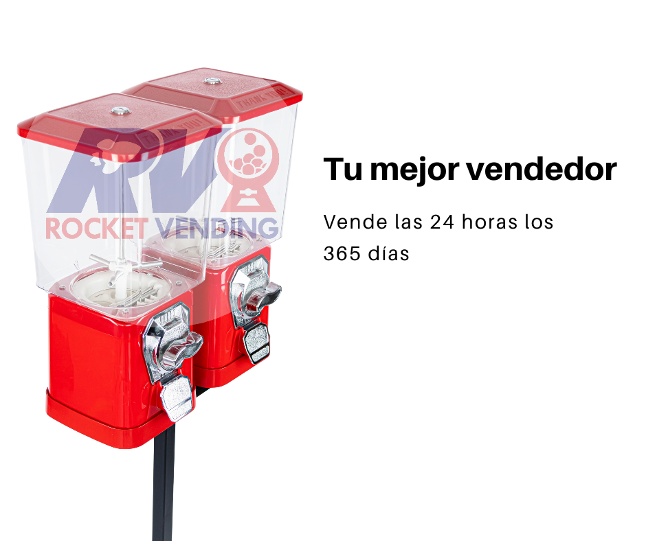 Modulo Chiclera Doble Con Base + Frutita + Chicles Eagle Vending