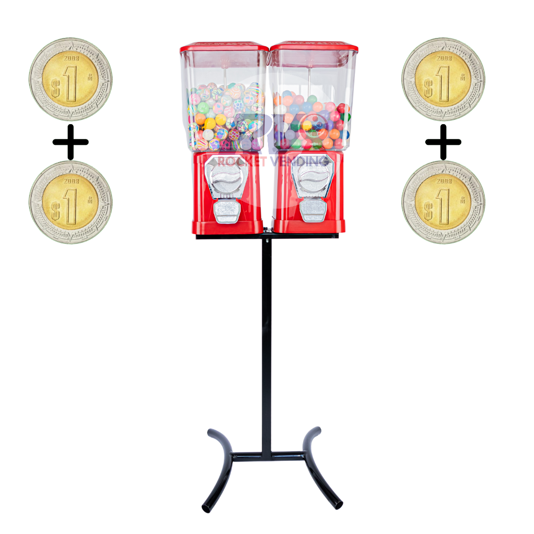 Modulo Chiclera Doble Con Base + Frutita + Chicles Eagle Vending