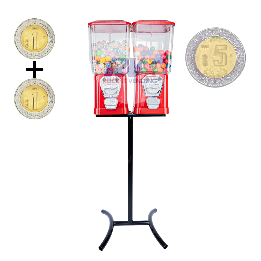 Modulo Chiclera Doble Con Base + Frutita + Chicles Eagle Vending