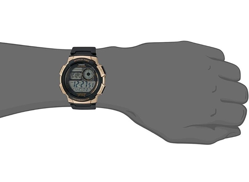 Reloj para hombre Casio Ae-1000w-1A3 deportivo resistente al agua hora mundial luz led