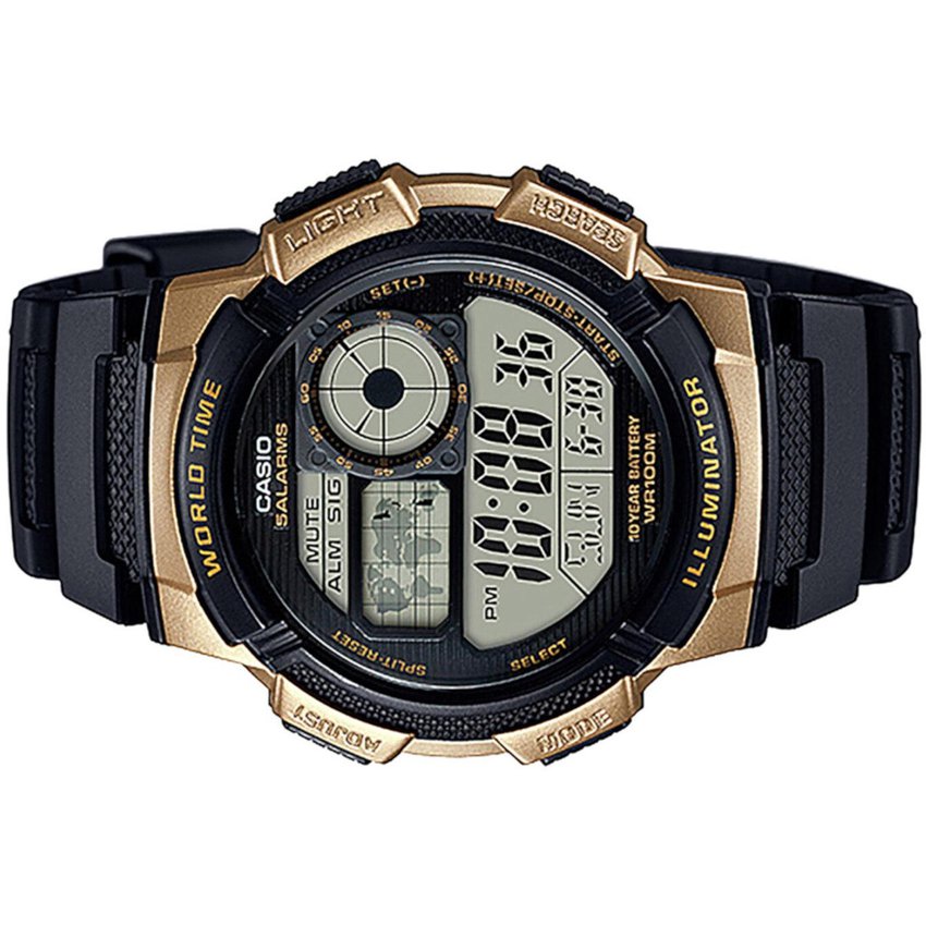 Reloj para hombre Casio Ae-1000w-1A3 deportivo resistente al agua hora mundial luz led