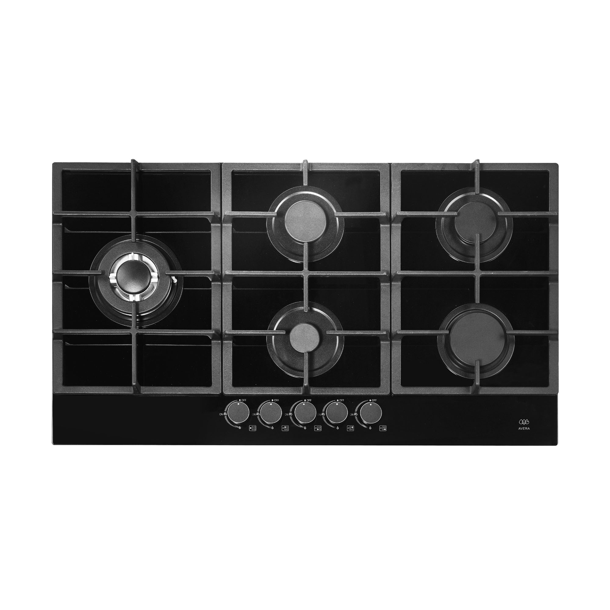 Parrilla A Gas 5 Quemadores Hierro Y Panel De Vidrio Avera HEV5