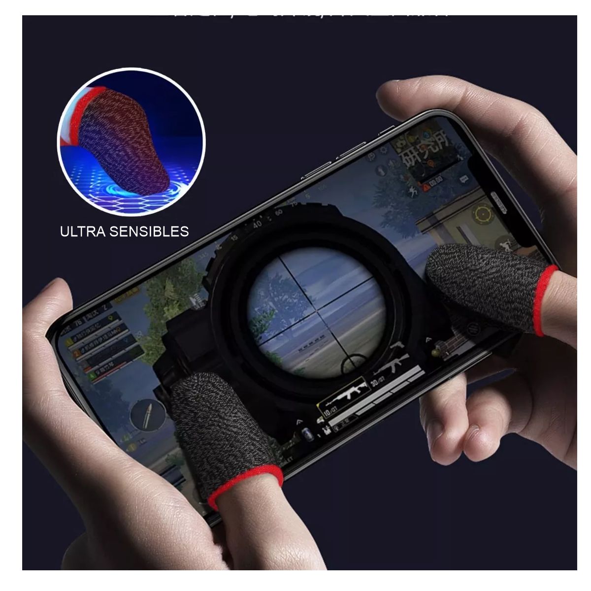 Dedales Touch O Fundas Gamer Para Dedos D2 Negro