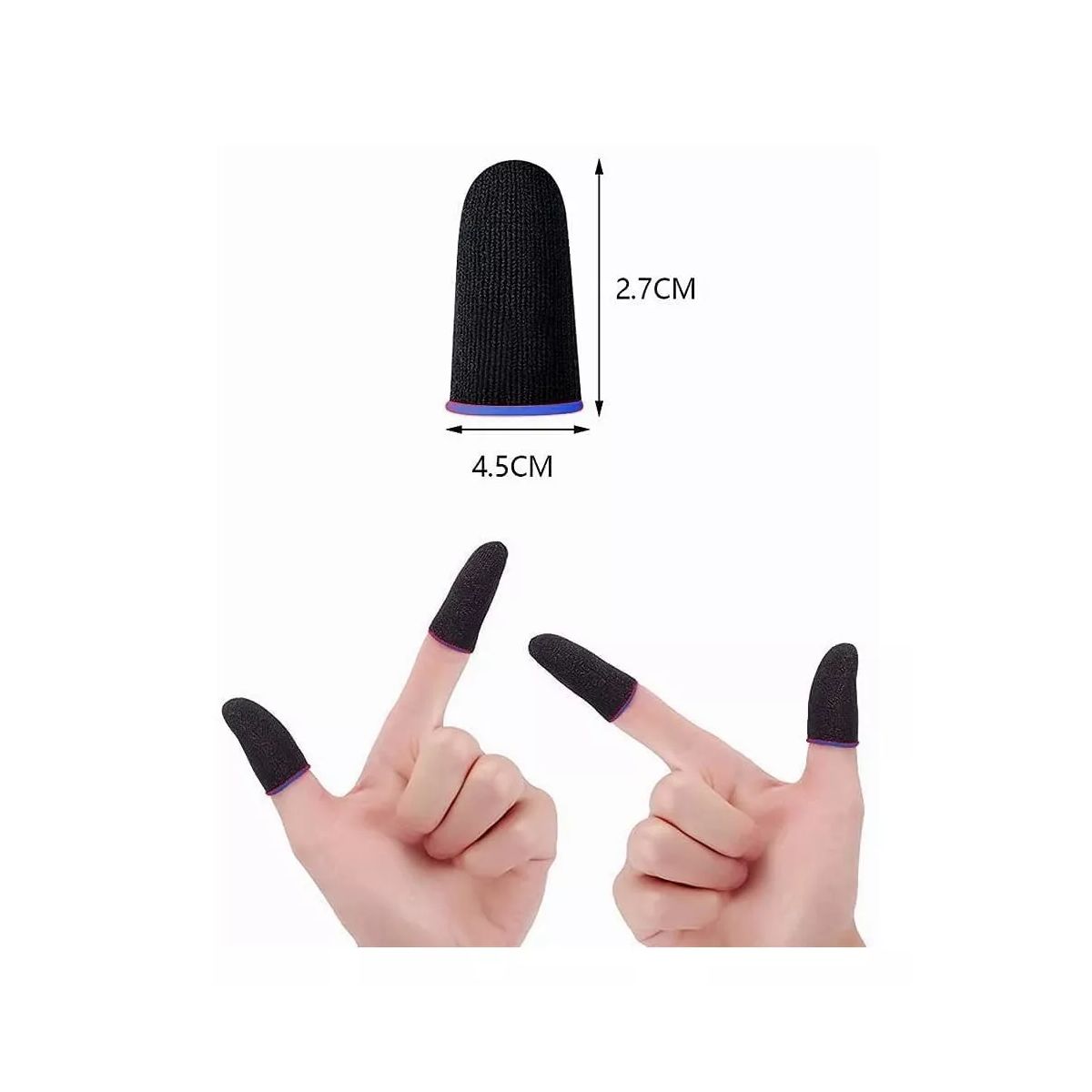 Dedales Touch O Fundas Gamer Para Dedos D2 Negro