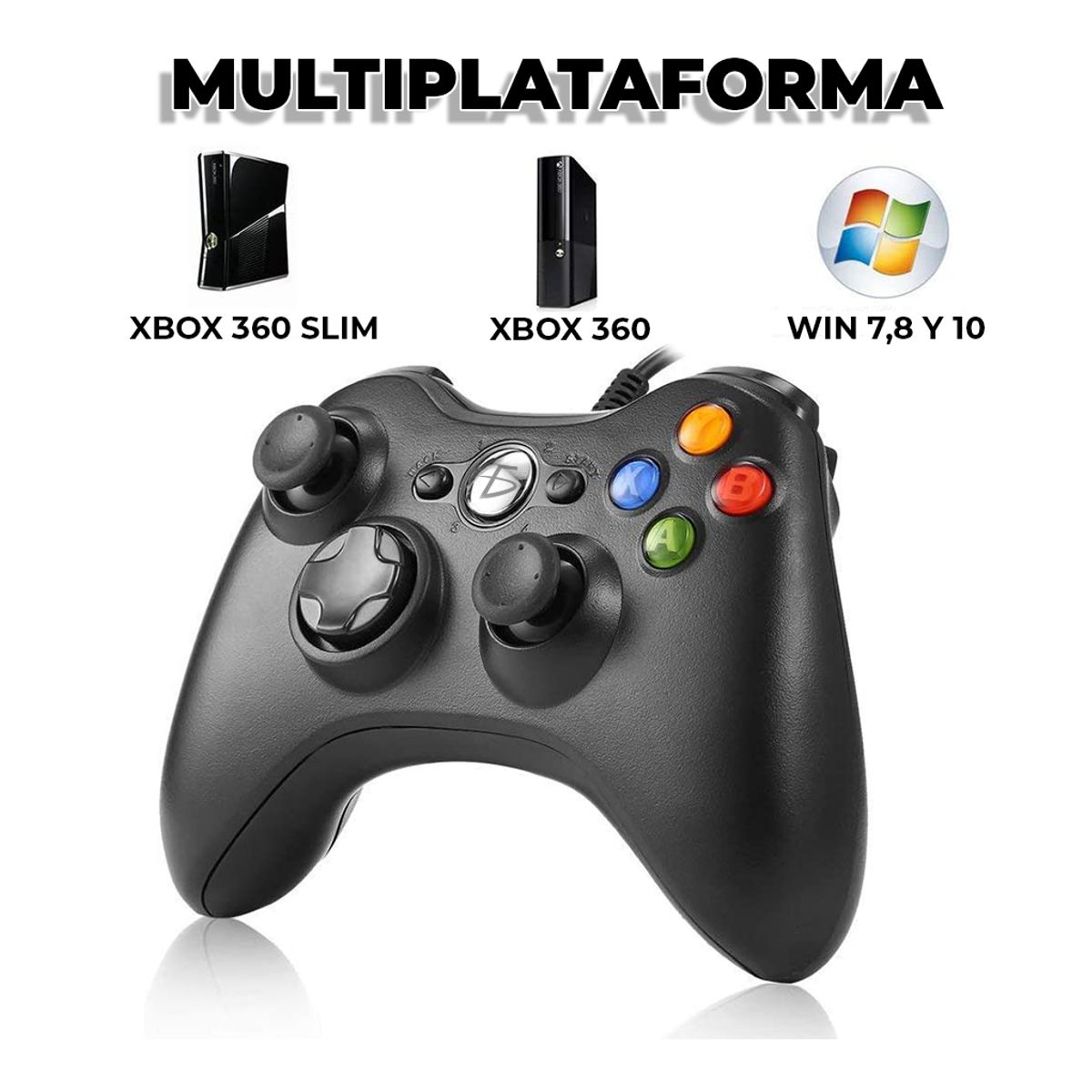 Control Alambrico Compatible con Xbox 360 GM05 Negro