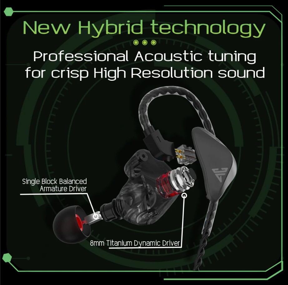 Audífonos Híbridos Hi-res Wired+bluetooth Aliencraft HARKER