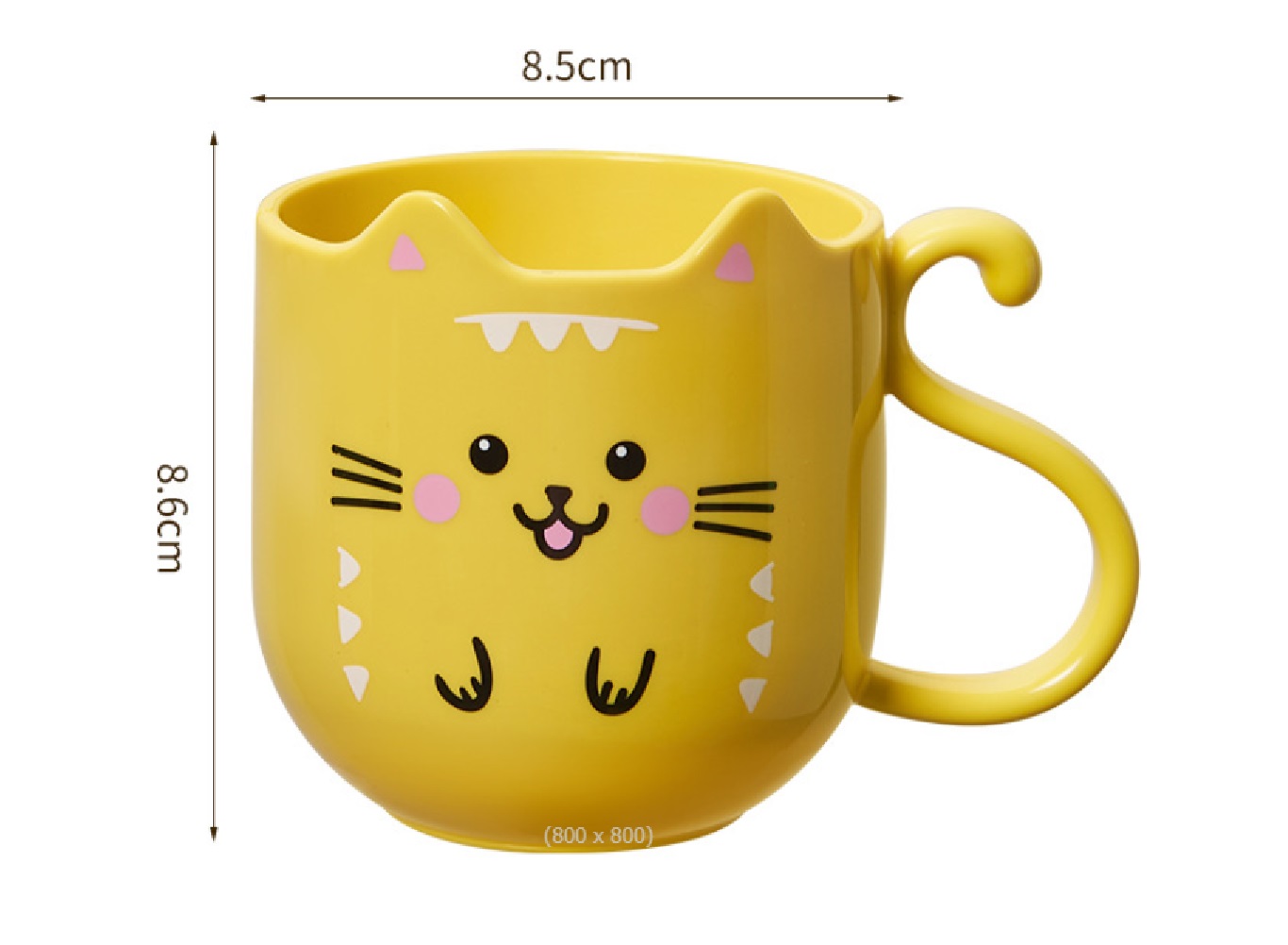 Set de 3 Tazas de Plástico con Diseño de Gato Kawaii, Duraderas y Lindas para Niños y Adultos