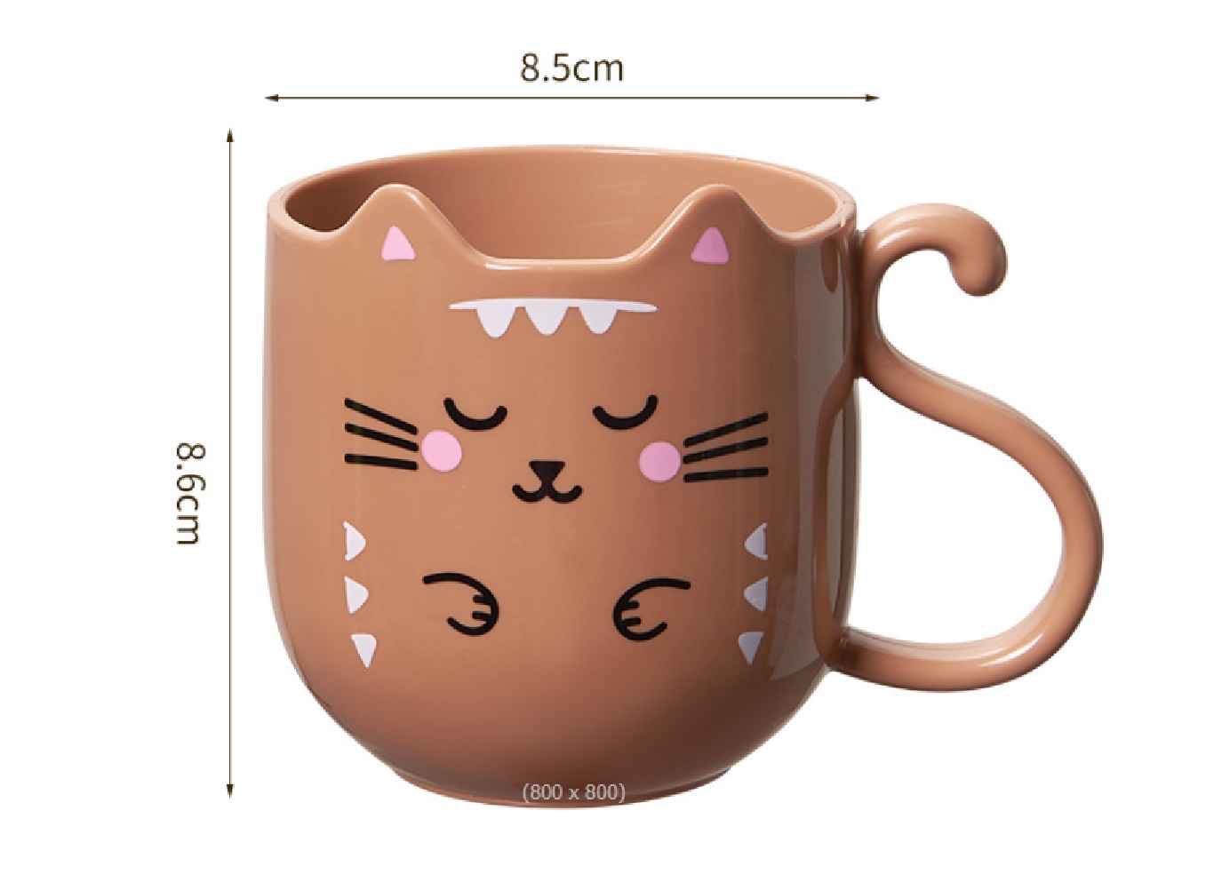 Set de 3 Tazas de Plástico con Diseño de Gato Kawaii, Duraderas y Lindas para Niños y Adultos