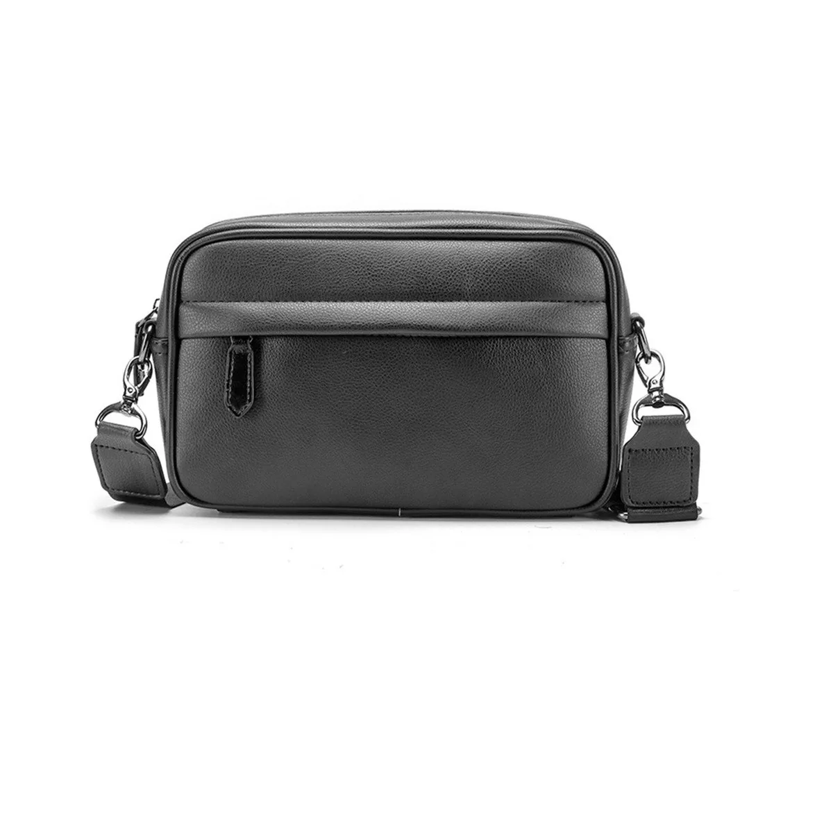 Bandolera De Cuero Para Hombre Bolso Crossbody Negro