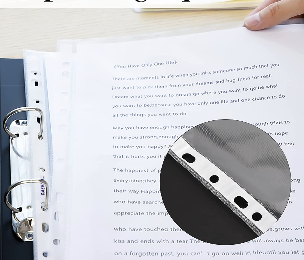 Paquete de 100 unidades de protectores transparentes de hojas para organizar, guardar y proteger hojas de papel de tamaño carta