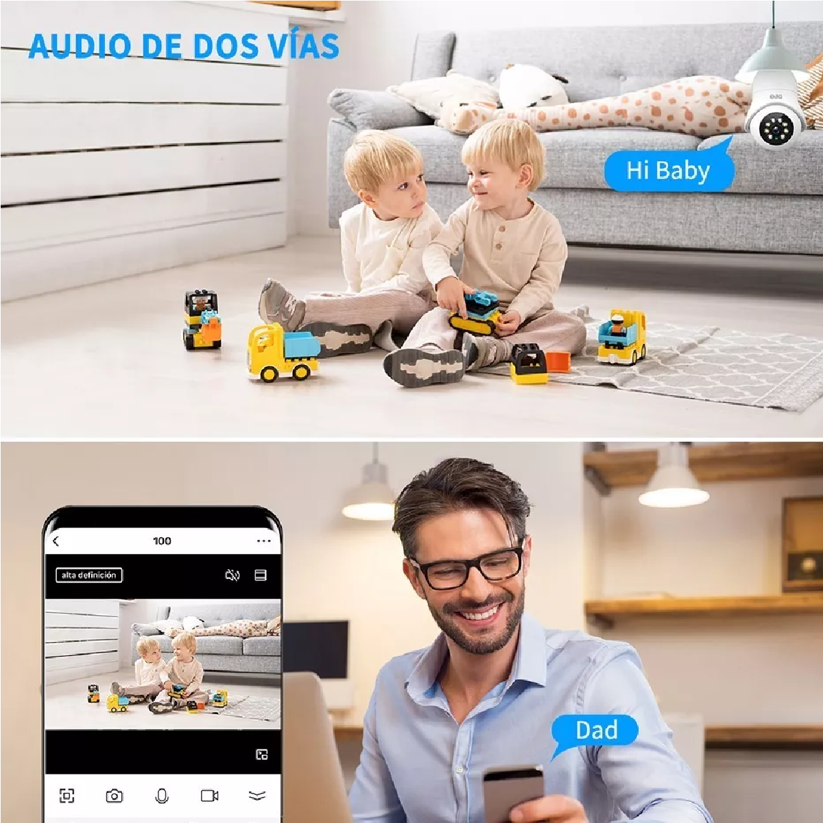 5g Cámara De Seguridad 360º Wifi Exterior/interior Socket