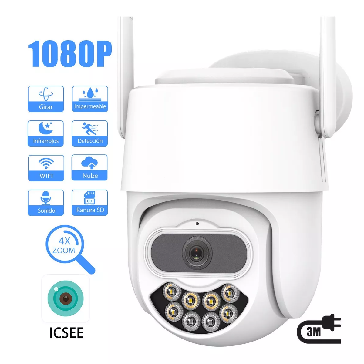 Cámara De Seguridad  Wifi 1080p Hd Con Visión Nocturna