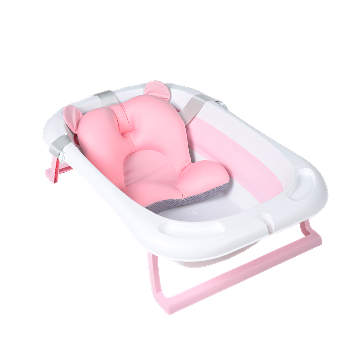 Bañera Plegable Para Bebé Mima2 Con Termómetro y Colchoneta Recien Nacido  Rosa