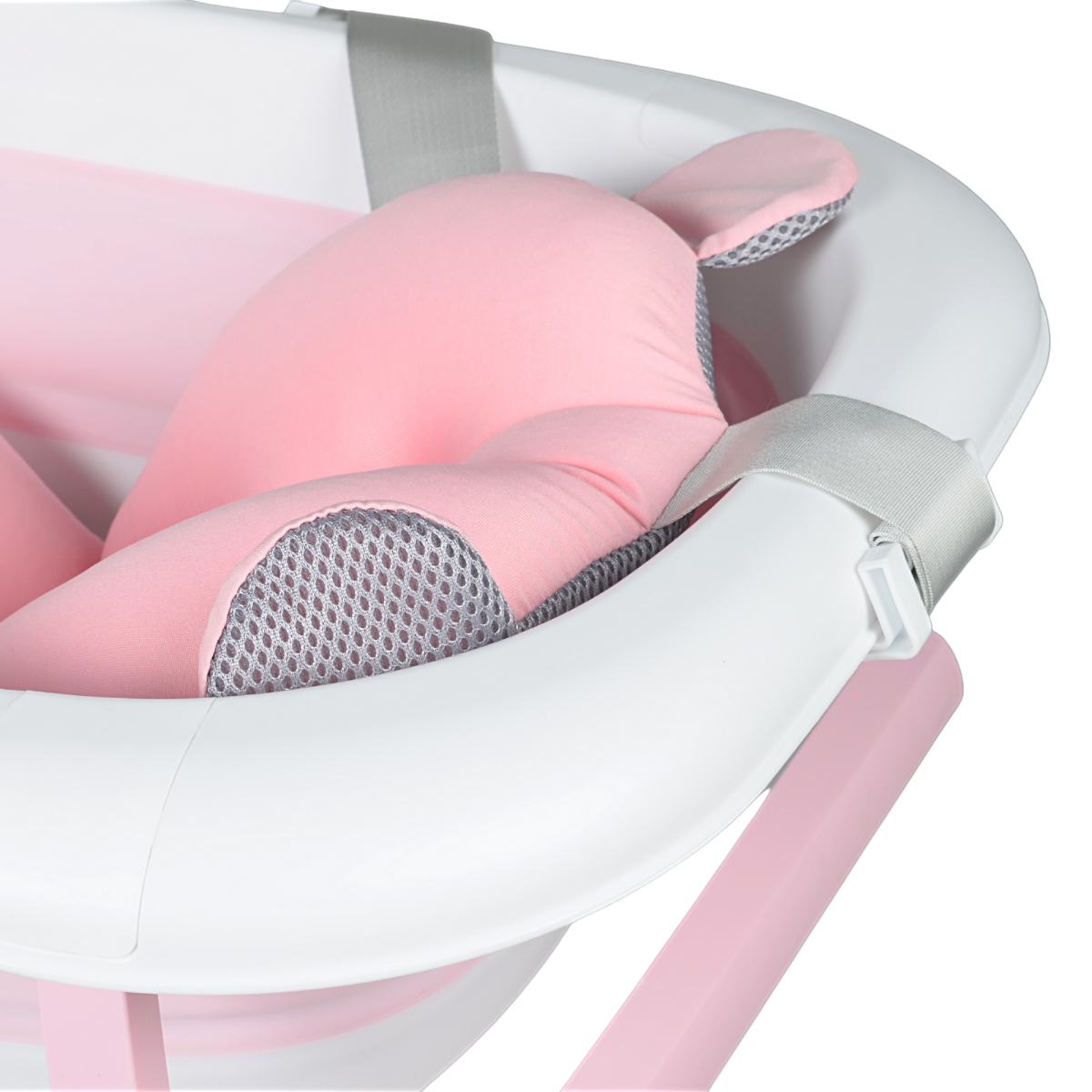 Bañera Plegable Para Bebé Mima2 Con Termómetro y Colchoneta Recien Nacido Rosa