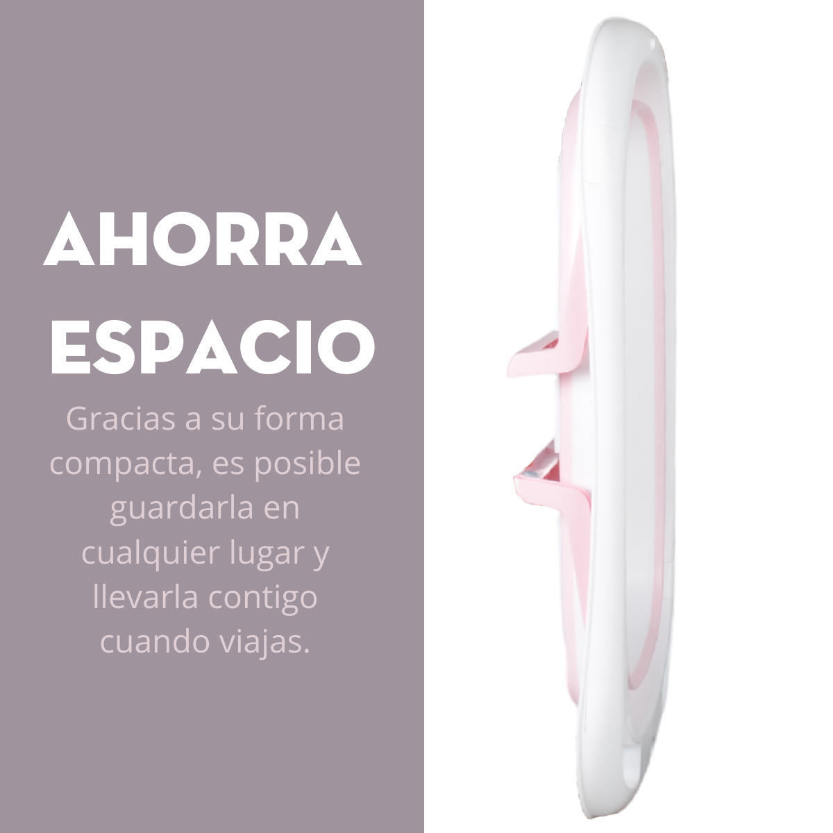 Bañera Plegable Para Bebé Mima2 Con Termómetro y Colchoneta Recien Nacido Rosa