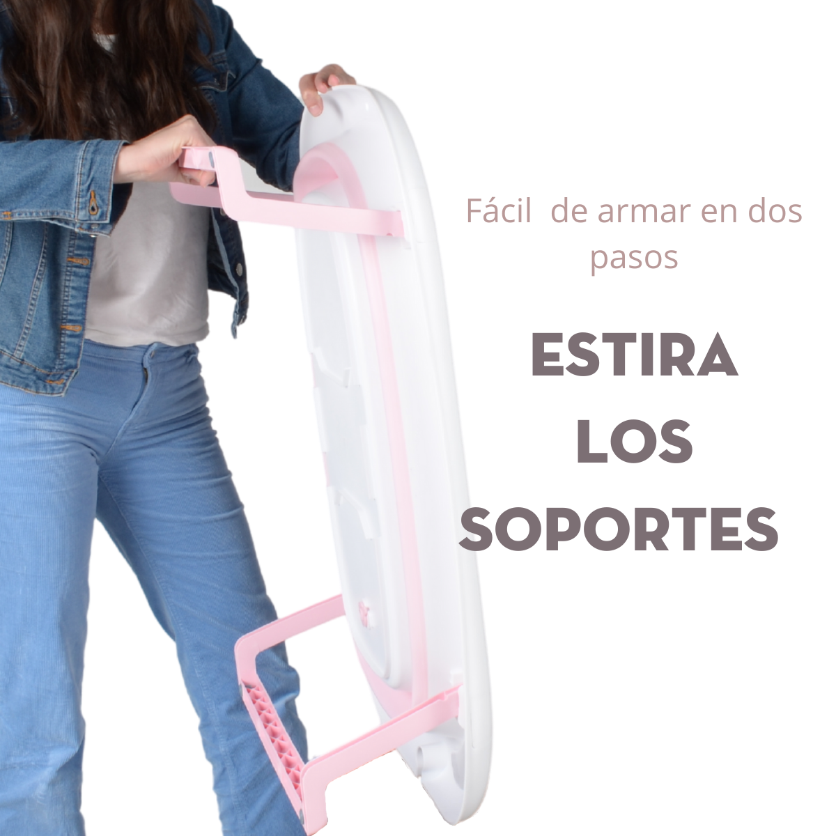 Bañera Plegable Para Bebé Mima2 Con Termómetro y Colchoneta Recien Nacido Rosa