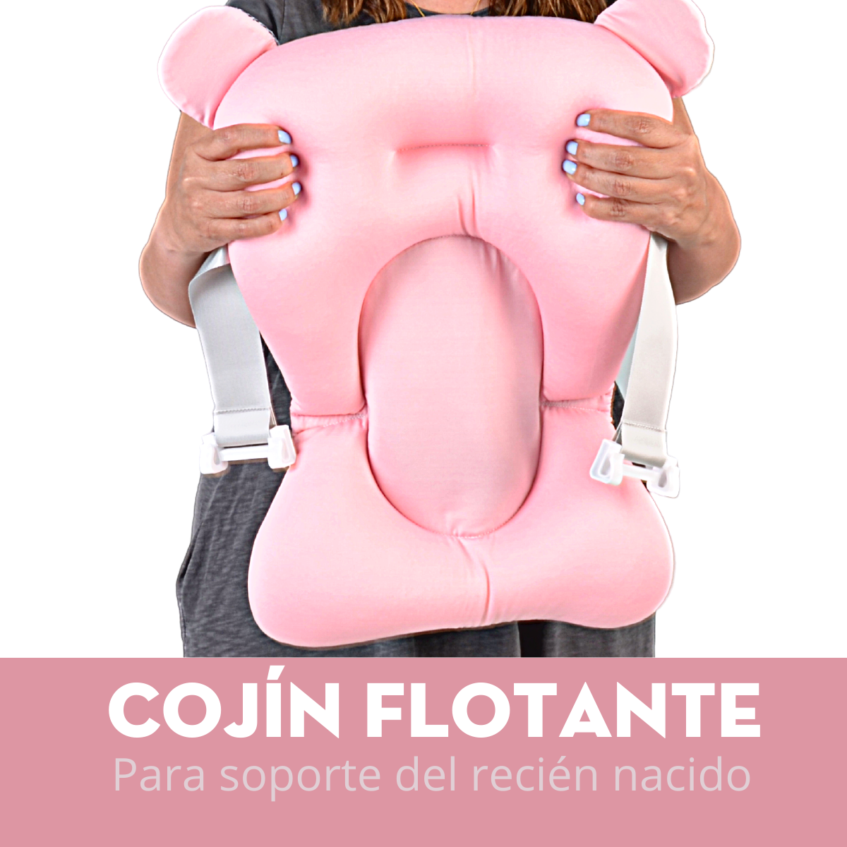Bañera Plegable Para Bebé Mima2 Con Termómetro y Colchoneta Recien Nacido Rosa