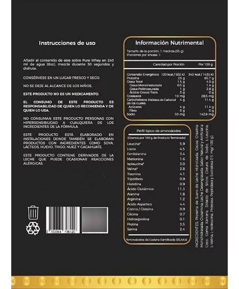 Proteina Suero Pure Whey Sabor Canela 2.27kg Novo