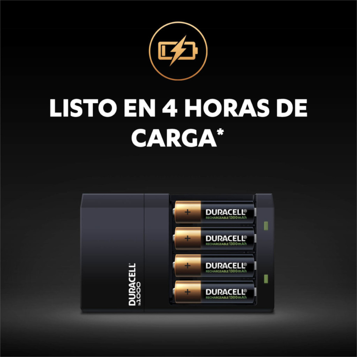 DURACELL CARGADOR (4 AA) + 4 AAA 900 mAh + PROBADOR DE BATERIAS.