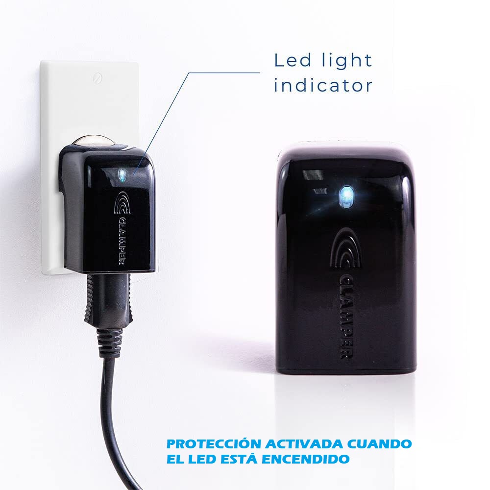 Supresor Picos Eléctricos Protector Rayo Iclamper Pocket Fit Negro