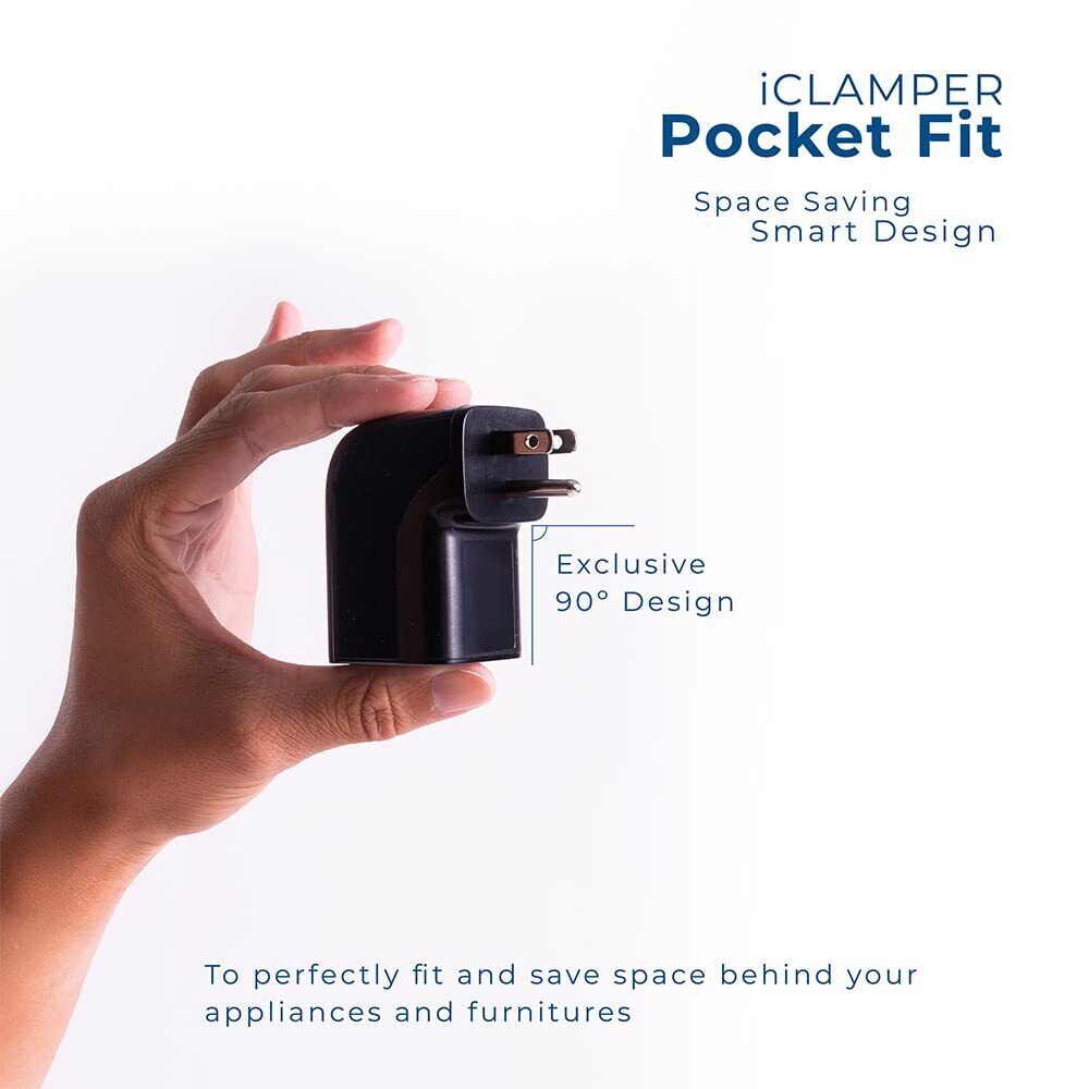 Supresor Picos Eléctricos Protector Rayo Iclamper Pocket Fit Negro