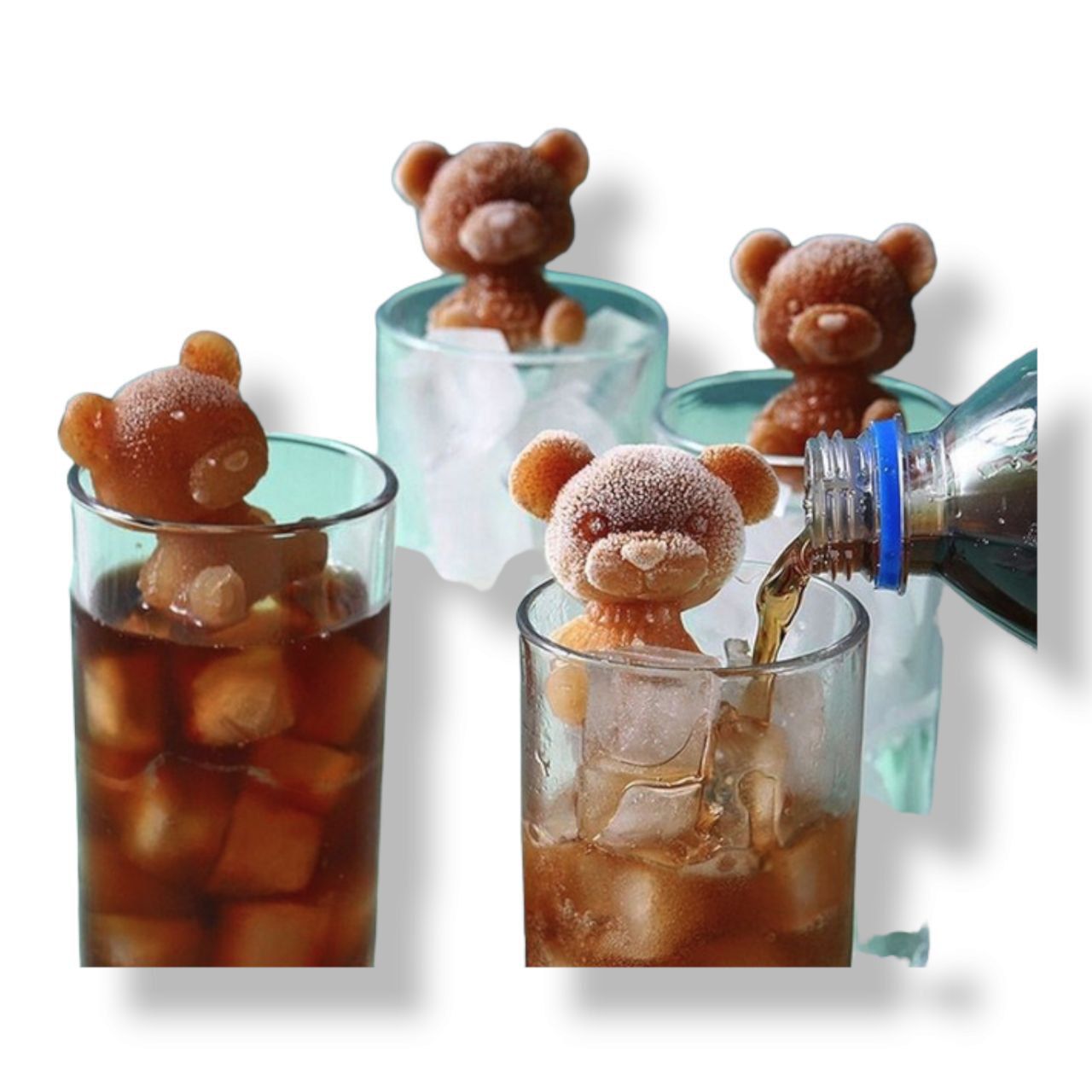 Molde Para Hielo en Forma de Osito Silicón