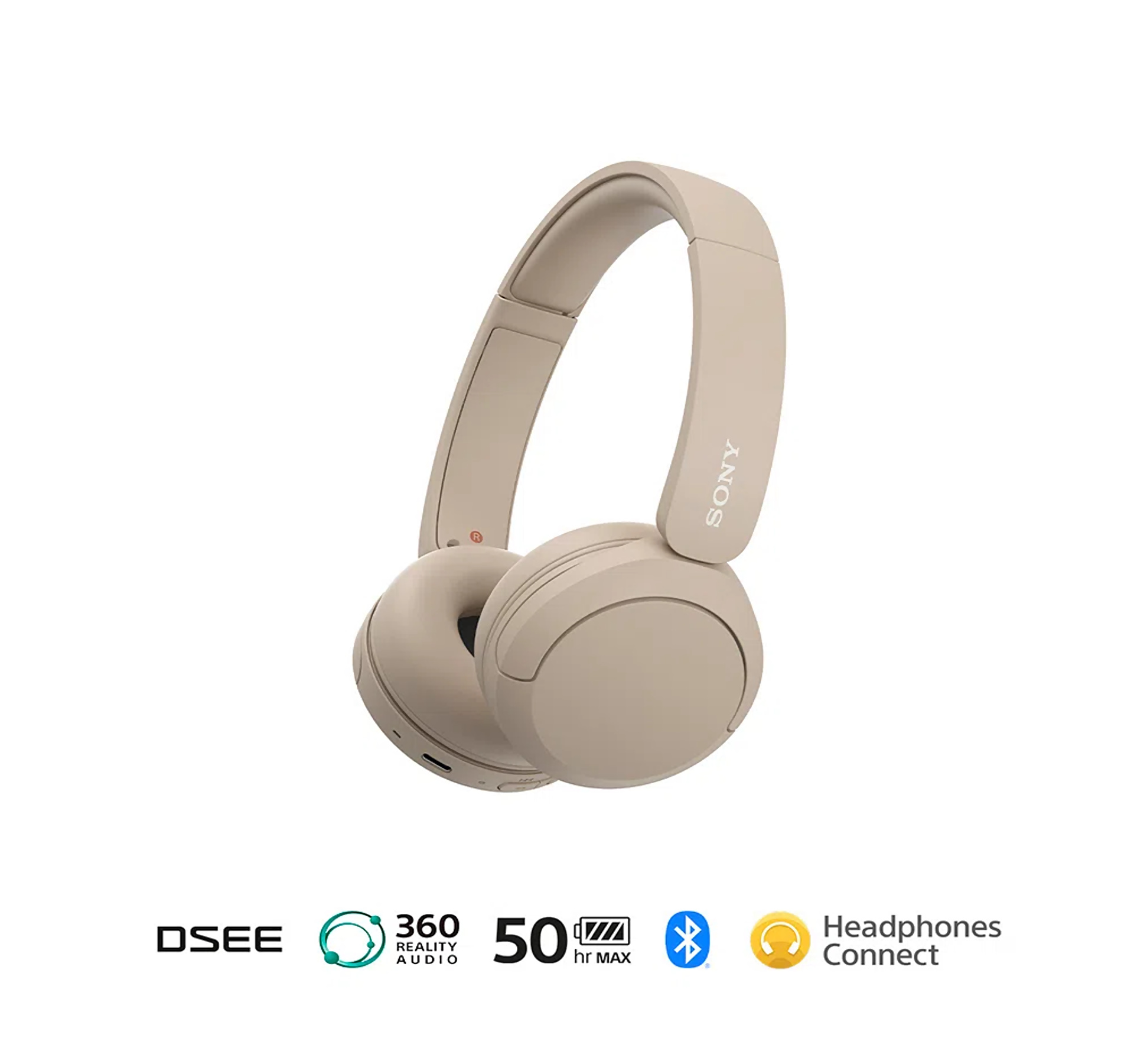 Audífonos Bluetooth de Diadema Sony WH-CH510/Beige