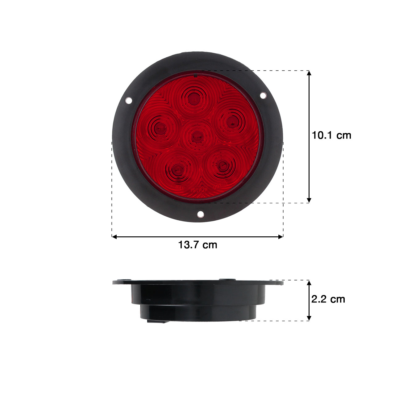 Plafon Redondo 12 Led Certificado Dot Y Sae Negro 12-24v