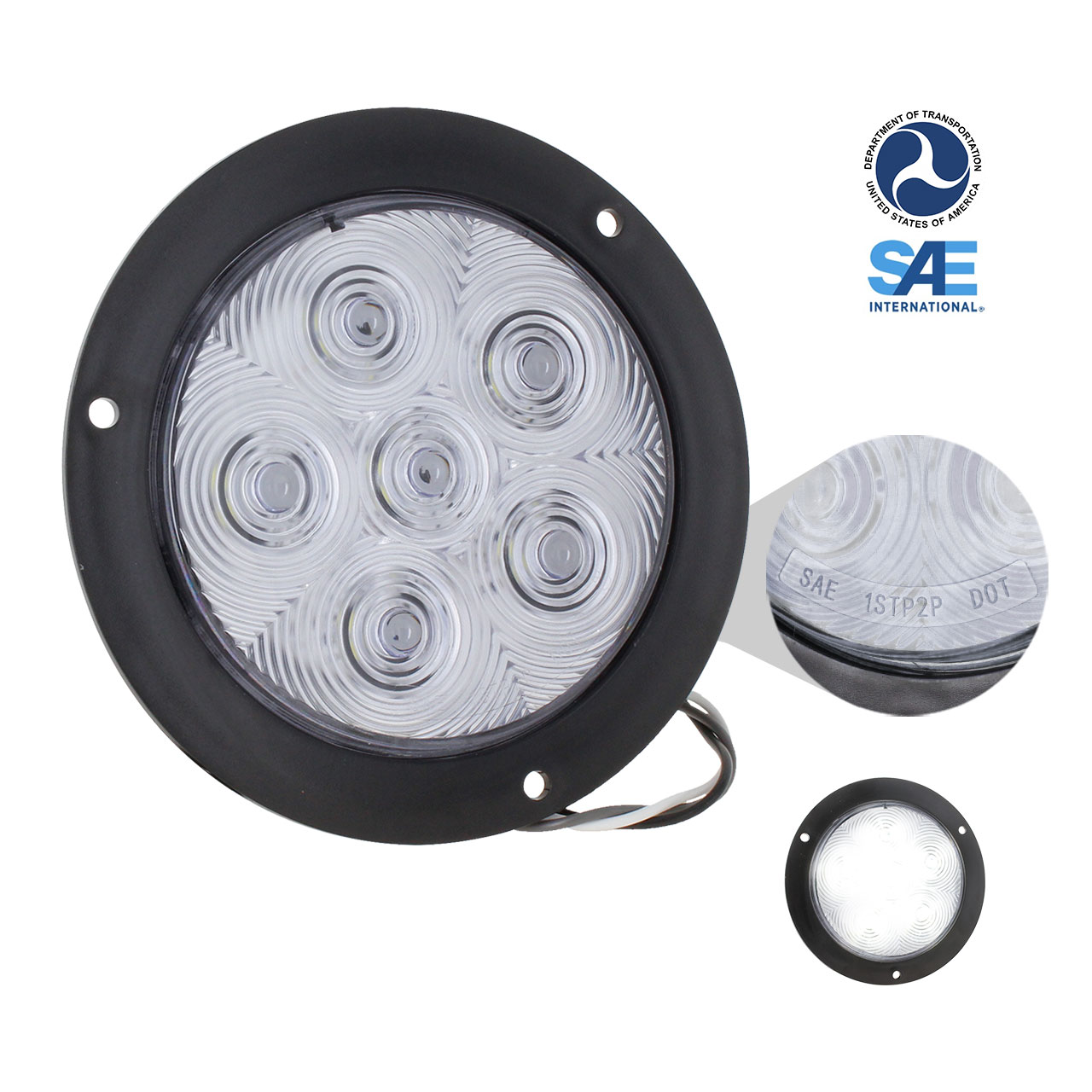 Plafon Redondo 12 Led Certificado Dot Y Sae Negro 12-24v
