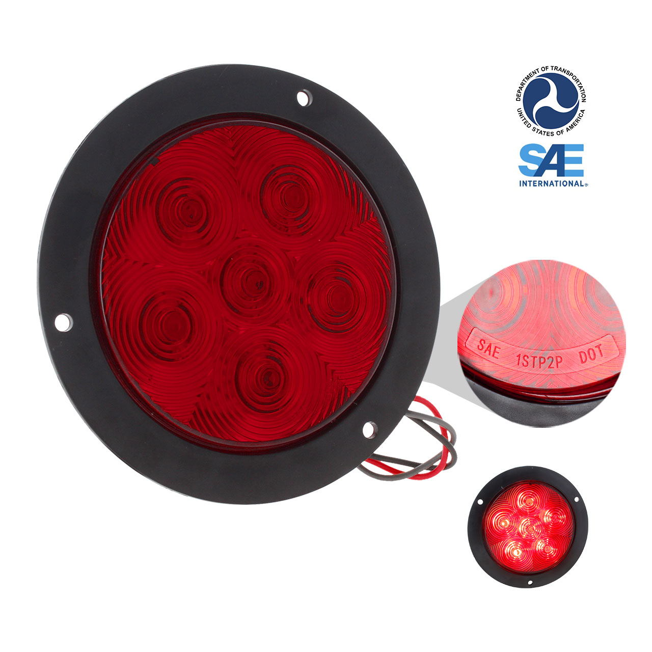 Plafon Redondo 12 Led Certificado Dot Y Sae Negro 12-24v