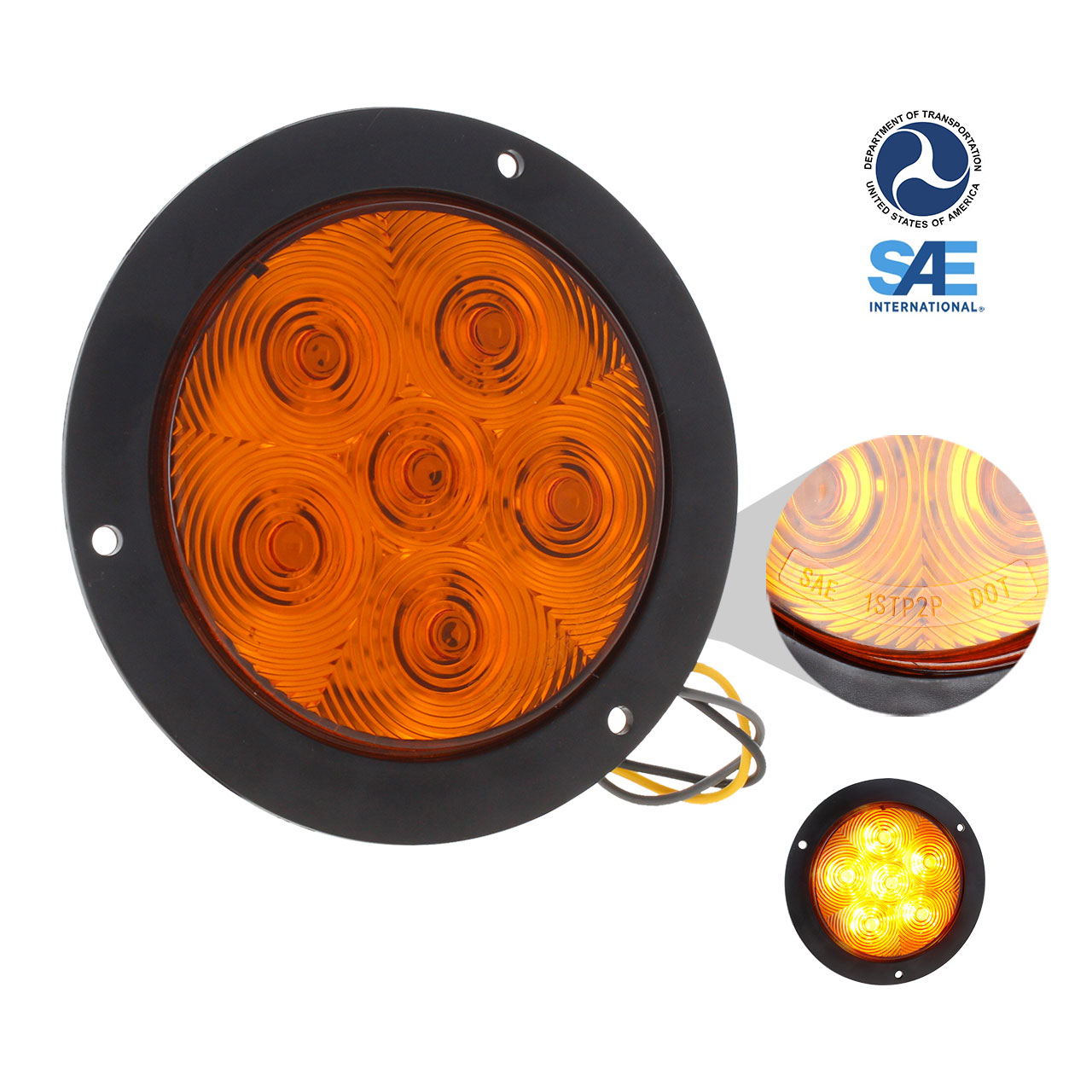 Plafon Redondo 12 Led Certificado Dot Y Sae Negro 12-24v