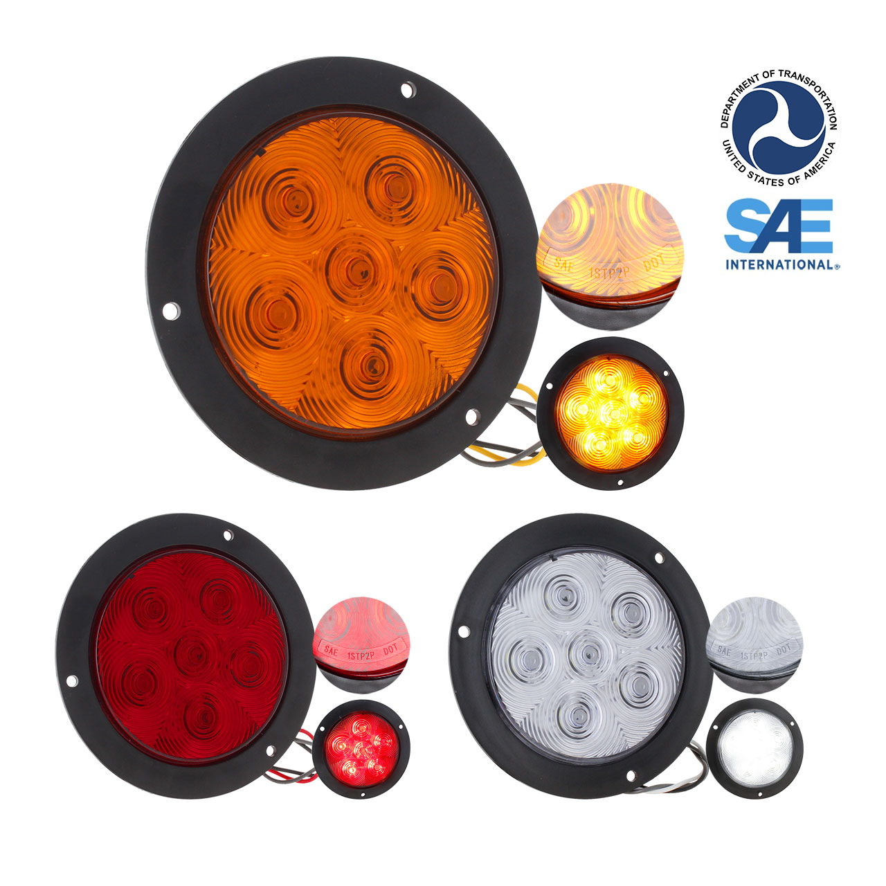Plafon Redondo 12 Led Certificado Dot Y Sae Negro 12-24v