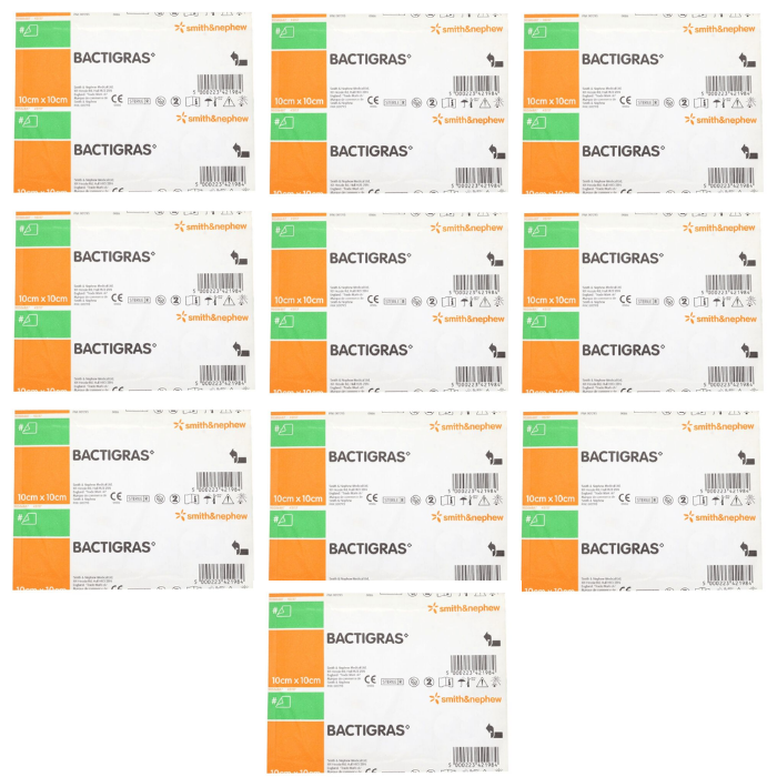 1 Caja de 10pz de Bactigras 10x10cm / Smith&Nephew - Médica Depot