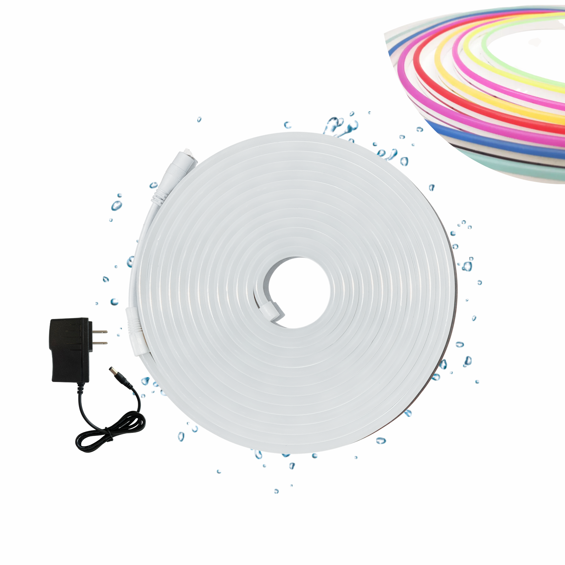 Tira Led Neón Flex con Eliminador Unicolor Decorativa 5 Metros Anti Agua DOSYU 
