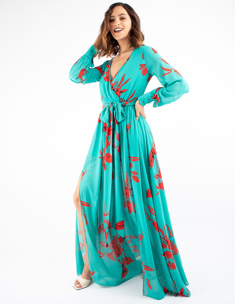 Maxi vestido floral AMAD para mujer .