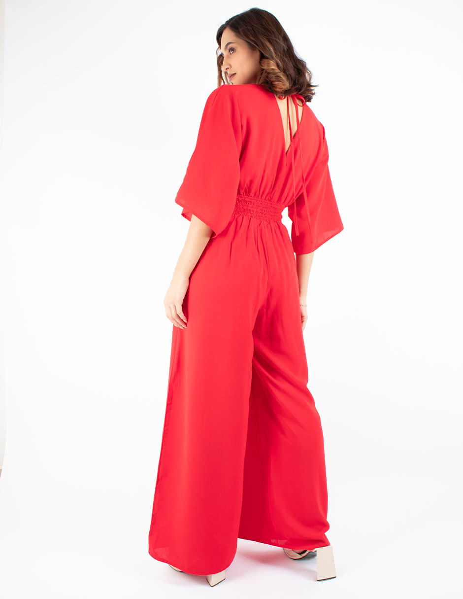Jumpsuit pantalón amplio manga campana 