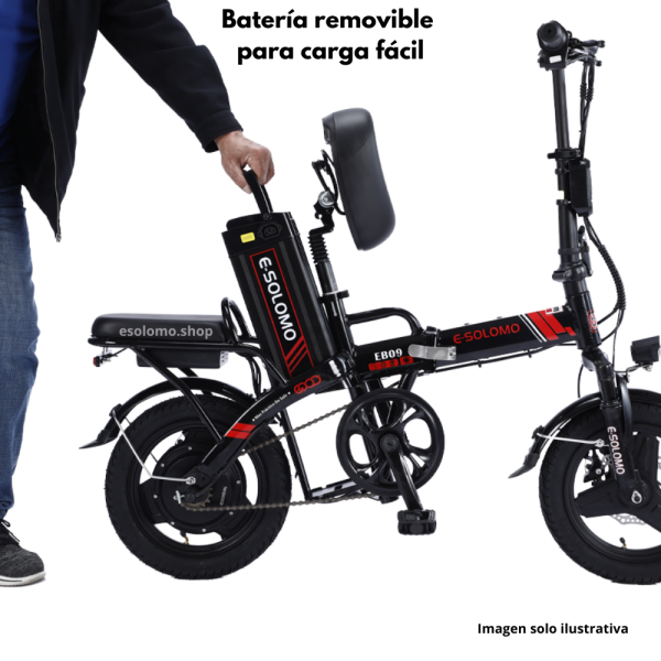 Bicicleta plegable EB01 E-SOLOMO 350w 35kmph bateria litio