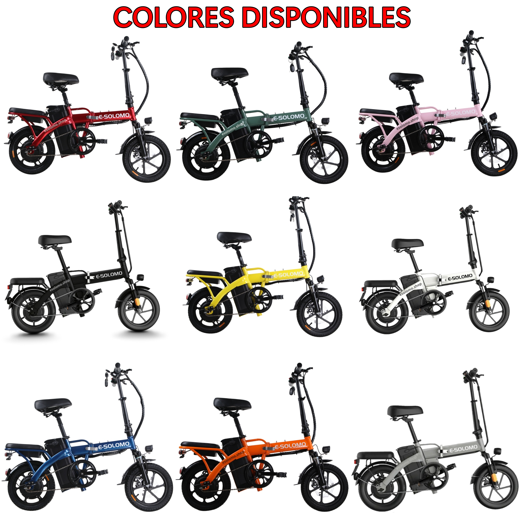 Bicicleta plegable EB01 E-SOLOMO 350w 35kmph bateria litio