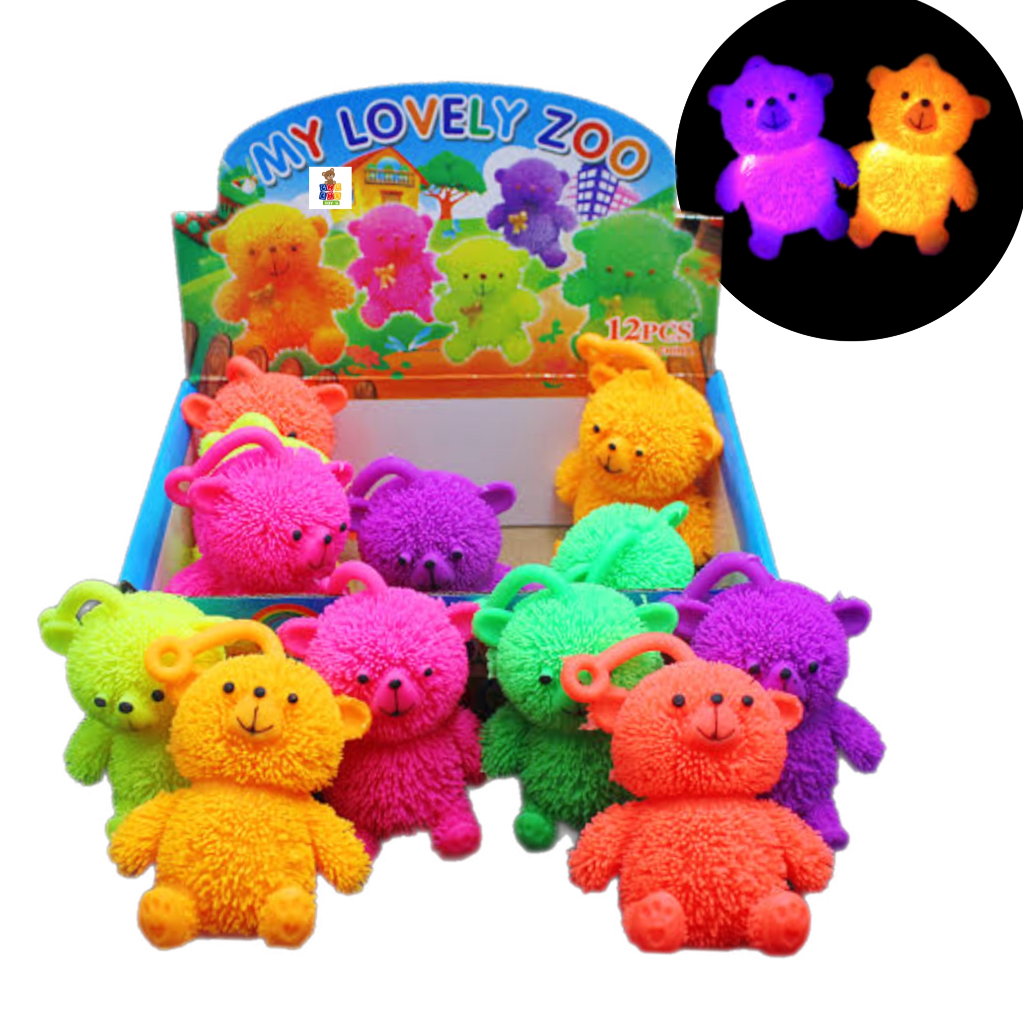 12 Oso Suave Juguete Con Luz Anti Estrés Piñata Fiesta