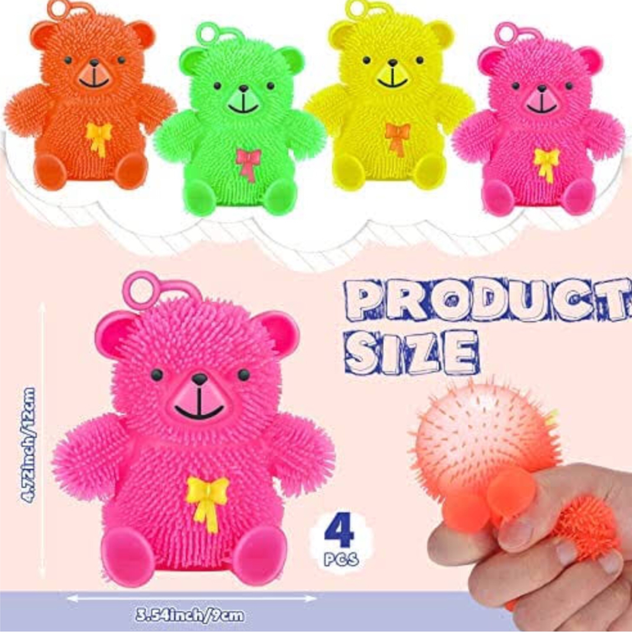 12 Oso Suave Juguete Con Luz Anti Estrés Piñata Fiesta