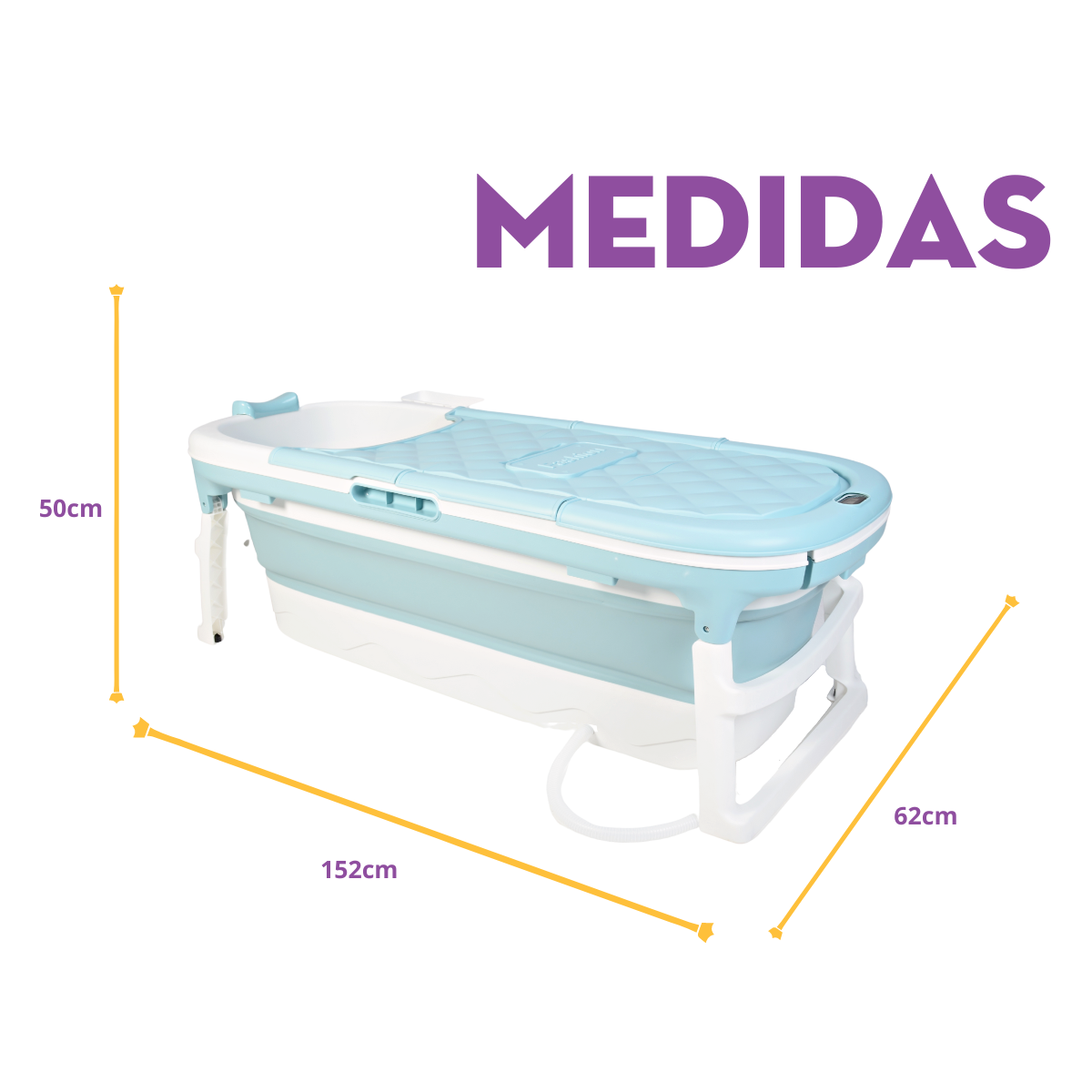 Tina Plegable Para Adulto Mima2 Con Tapa y Termómetro Azul