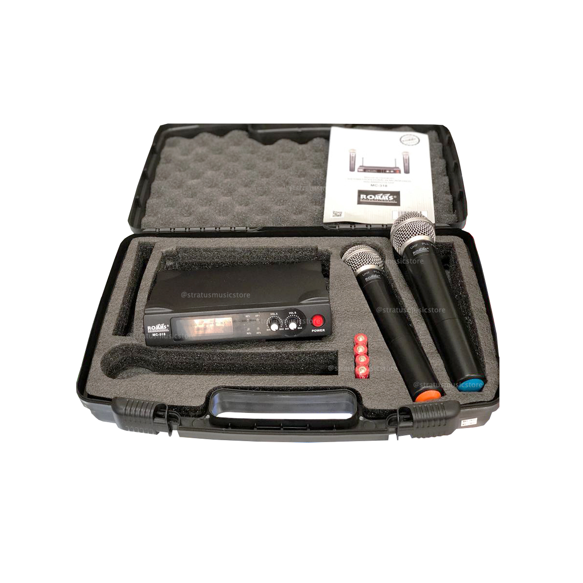 Sistema de 2 Micrófonos Inalámbricos Romms MC-318 