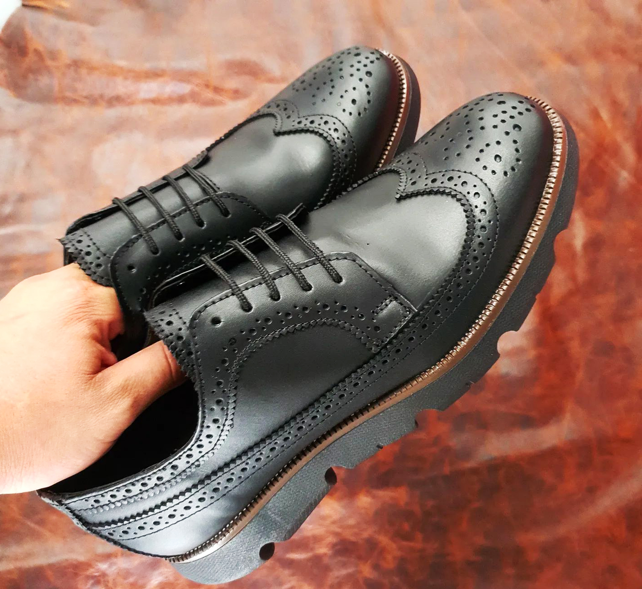 ZAPATO DERBY PARA HOMBRE FULL BROGUE  PEPE TAMAYO MOD:1380 PIEL 